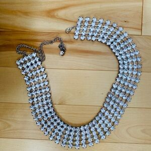Elegant faux diamond and Silver Statement belt
